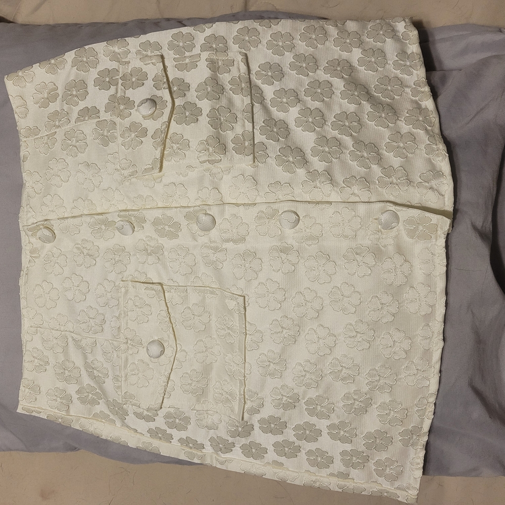Floral Lace Button-Up Skirt